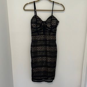 Black lace midi dress